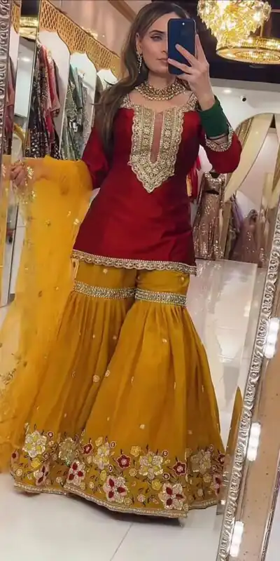Alluring Red Georgette Embroider Work Salwar Suit | Jump Suits, Salwar suit, Casual Suits, Creative suits, Designer Suits, Palazzo Suits, Party Wear Suits, Patiala Suits, Straight Suits