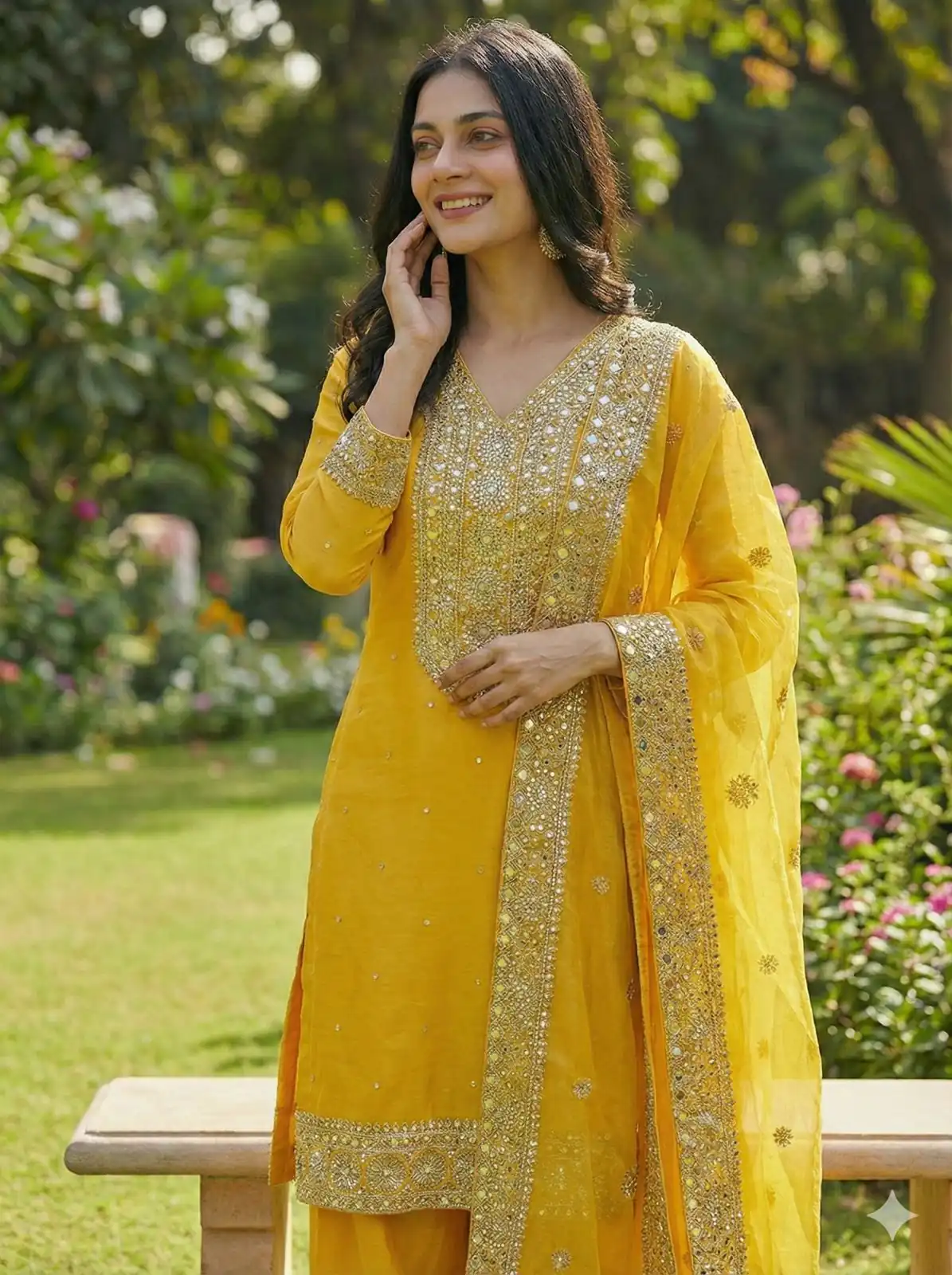 Alluring Yellow Fendy Silk Sequence Work Salwar Suit | Jump Suits, Salwar suit, Casual Suits, Creative suits, Designer Suits, Palazzo Suits, Party Wear Suits, Patiala Suits, Straight Suits