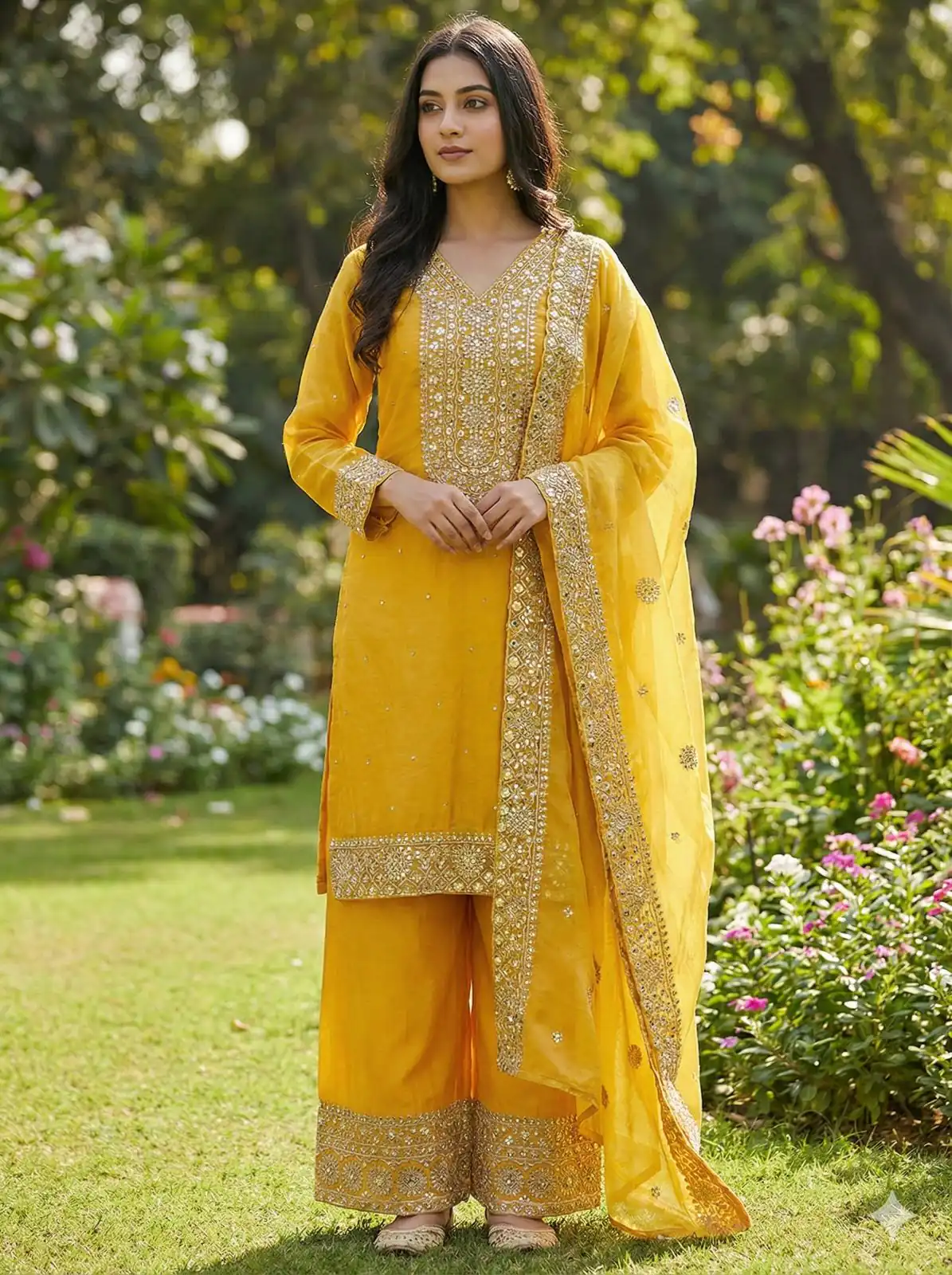 Alluring Yellow Fendy Silk Sequence Work Salwar Suit | Jump Suits, Salwar suit, Casual Suits, Creative suits, Designer Suits, Palazzo Suits, Party Wear Suits, Patiala Suits, Straight Suits