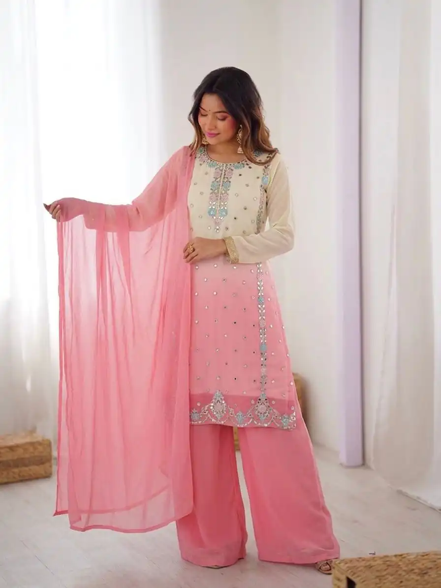 SR 1712 Pink Color Faux Georgette Salwar Suit with Designer Work. Affordable Price ₹1999. Delivery 4-6 Working Days. Shop now. | Jump Suits, Salwar suit, Casual Suits, Creative suits, Designer Suits, Palazzo Suits, Party Wear Suits, Patiala Suits, Straight Suits