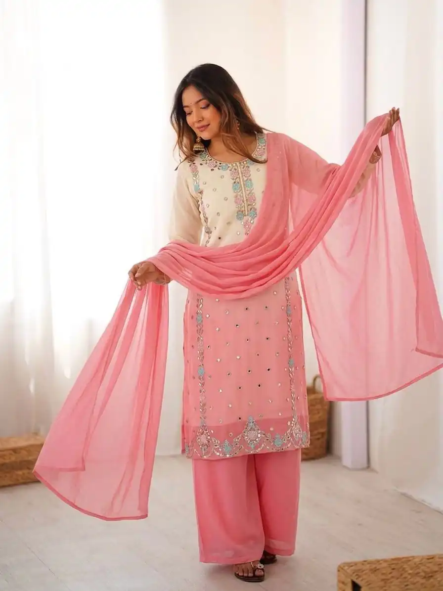 SR 1712 Pink Color Faux Georgette Salwar Suit with Designer Work. Affordable Price ₹1999. Delivery 4-6 Working Days. Shop now. | Jump Suits, Salwar suit, Casual Suits, Creative suits, Designer Suits, Palazzo Suits, Party Wear Suits, Patiala Suits, Straight Suits