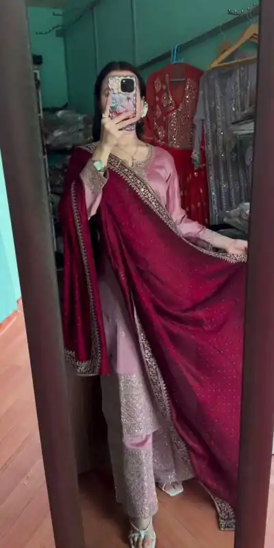 Baby Pink Chinon Lace Embroidery Work Salwar Suit | Jump Suits, Tops & Bottoms, Track Suits, Salwar suit, Casual Suits, Creative suits, Designer Suits, Palazzo Suits, Party Wear Suits, Patiala Suits, Straight Suits, Trendy Wear