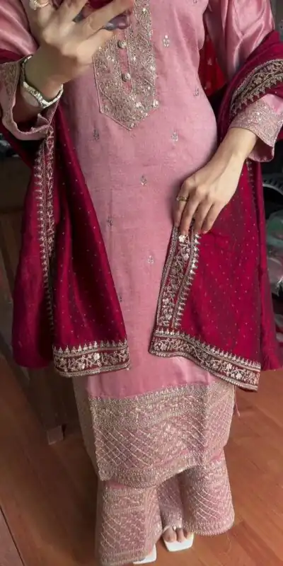 Baby Pink Chinon Lace Embroidery Work Salwar Suit | Jump Suits, Tops & Bottoms, Track Suits, Salwar suit, Casual Suits, Creative suits, Designer Suits, Palazzo Suits, Party Wear Suits, Patiala Suits, Straight Suits, Trendy Wear