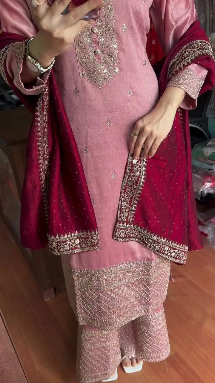 Baby Pink Chinon Lace Embroidery Work Salwar Suit | Jump Suits, Tops & Bottoms, Track Suits, Salwar suit, Casual Suits, Creative suits, Designer Suits, Palazzo Suits, Party Wear Suits, Patiala Suits, Straight Suits, Trendy Wear