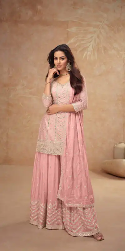 Baby Pink Chinon Sequence Work Salwar Suit | Jump Suits, Salwar suit, Casual Suits, Creative suits, Designer Suits, Palazzo Suits, Party Wear Suits, Patiala Suits, Straight Suits
