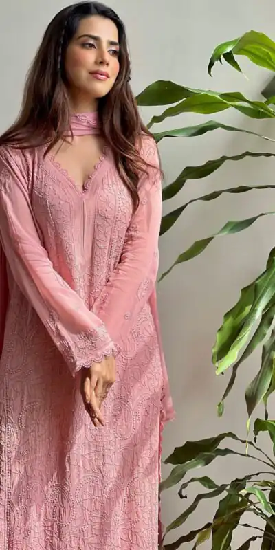 Baby Pink Georgette Thread Embroidery Salwar Suit | Salwar suit, Casual Suits, Creative suits, Designer Suits, Palazzo Suits, Party Wear Suits, Patiala Suits, Straight Suits