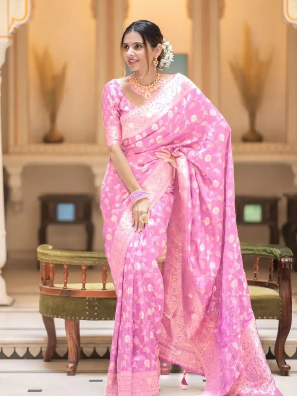 Baby Pink Soft Lichi Silk With Jacquard Work Saree | Sarees, Bollywood Sarees, Creative Sarees, Designer Sarees, Embroidered Sarees, Ethnic Saree, Modern Digital sarees, Party Wear Sarees