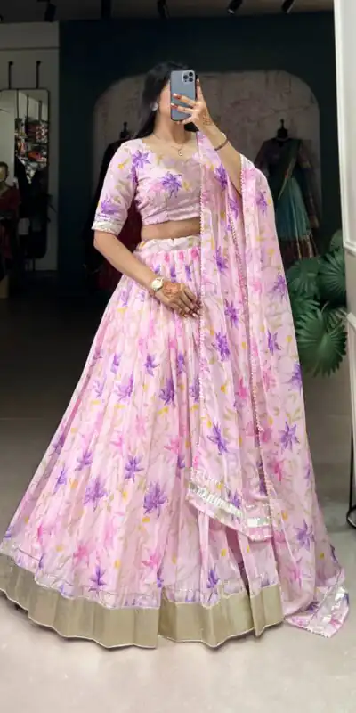 Baby Pink Tabby Silk Lace Work Lehenga Choli | Lehenga, Bollywood Lehenga, Creative Lehenga, Designer Lehenga, Embroidered Lehenga, Party Wear Lehenga