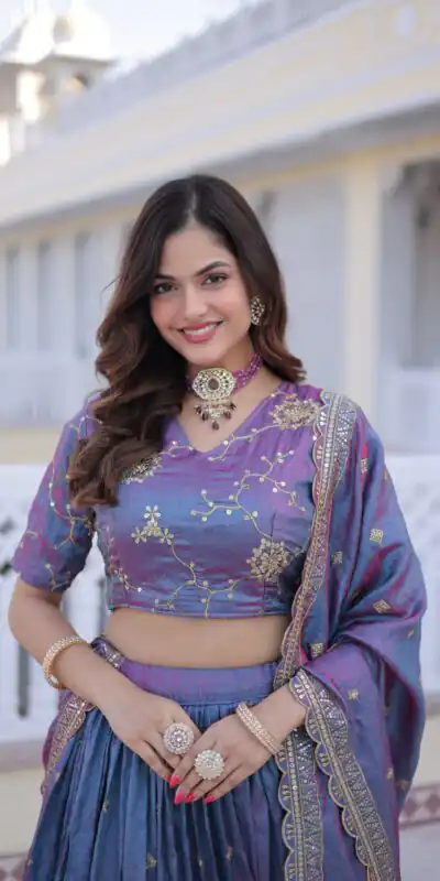 Beautiful Blue Ysl Silk Zari Embroidery Work Lehenga Choli | Lehenga, Bollywood Lehenga, Creative Lehenga, Designer Lehenga, Embroidered Lehenga, Party Wear Lehenga