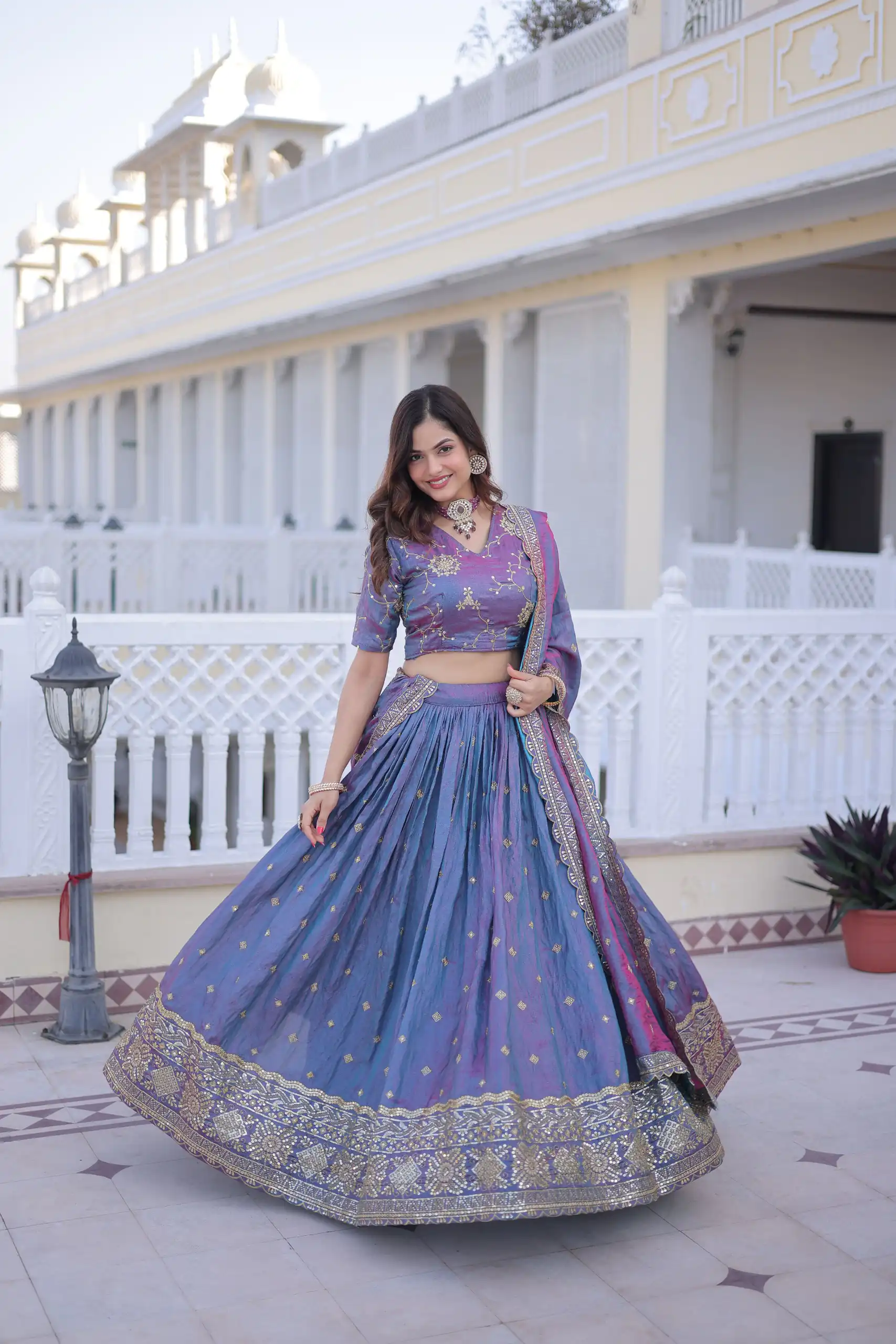Beautiful Blue Ysl Silk Zari Embroidery Work Lehenga Choli | Lehenga, Bollywood Lehenga, Creative Lehenga, Designer Lehenga, Embroidered Lehenga, Party Wear Lehenga