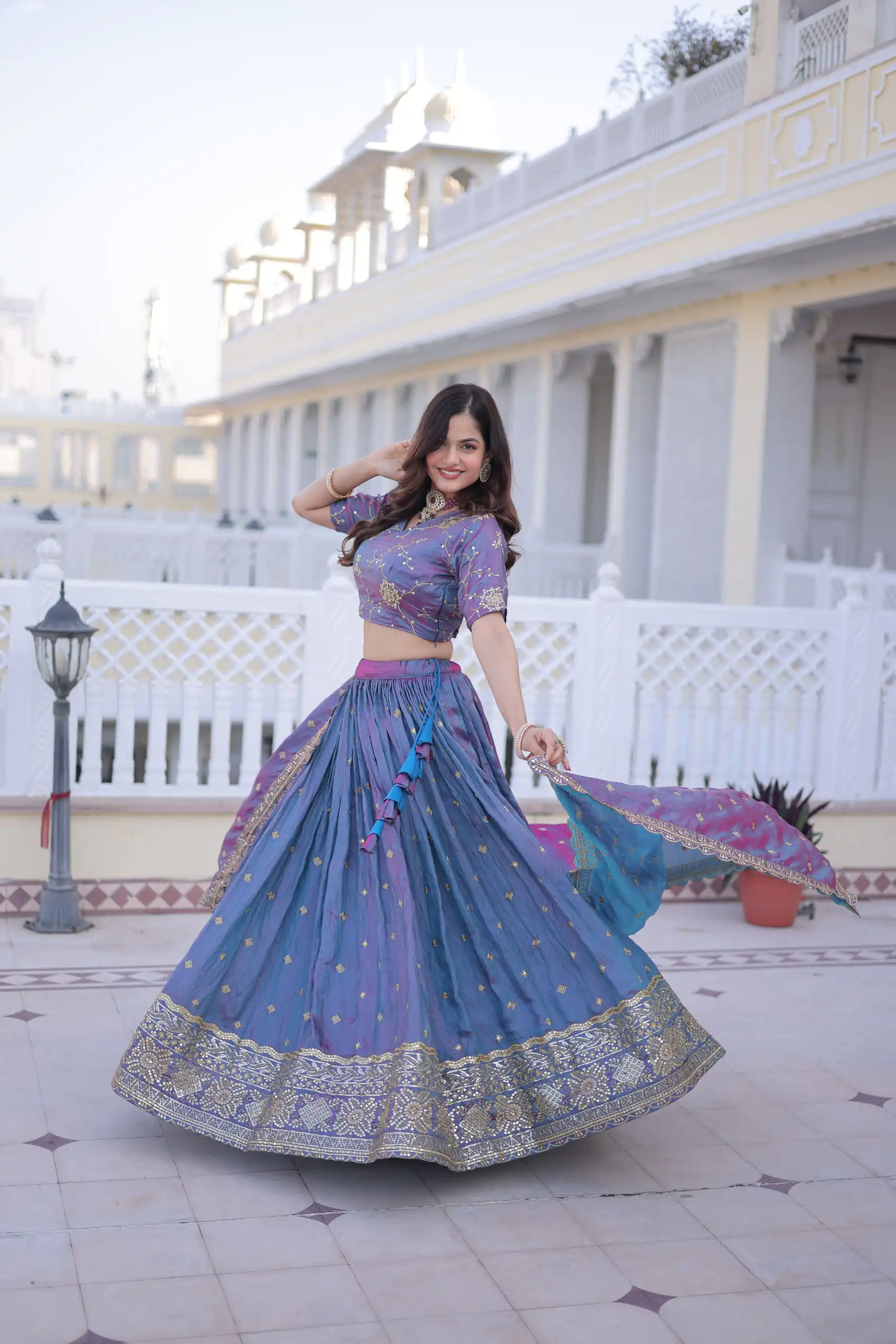 Beautiful Blue Ysl Silk Zari Embroidery Work Lehenga Choli | Lehenga, Bollywood Lehenga, Creative Lehenga, Designer Lehenga, Embroidered Lehenga, Party Wear Lehenga