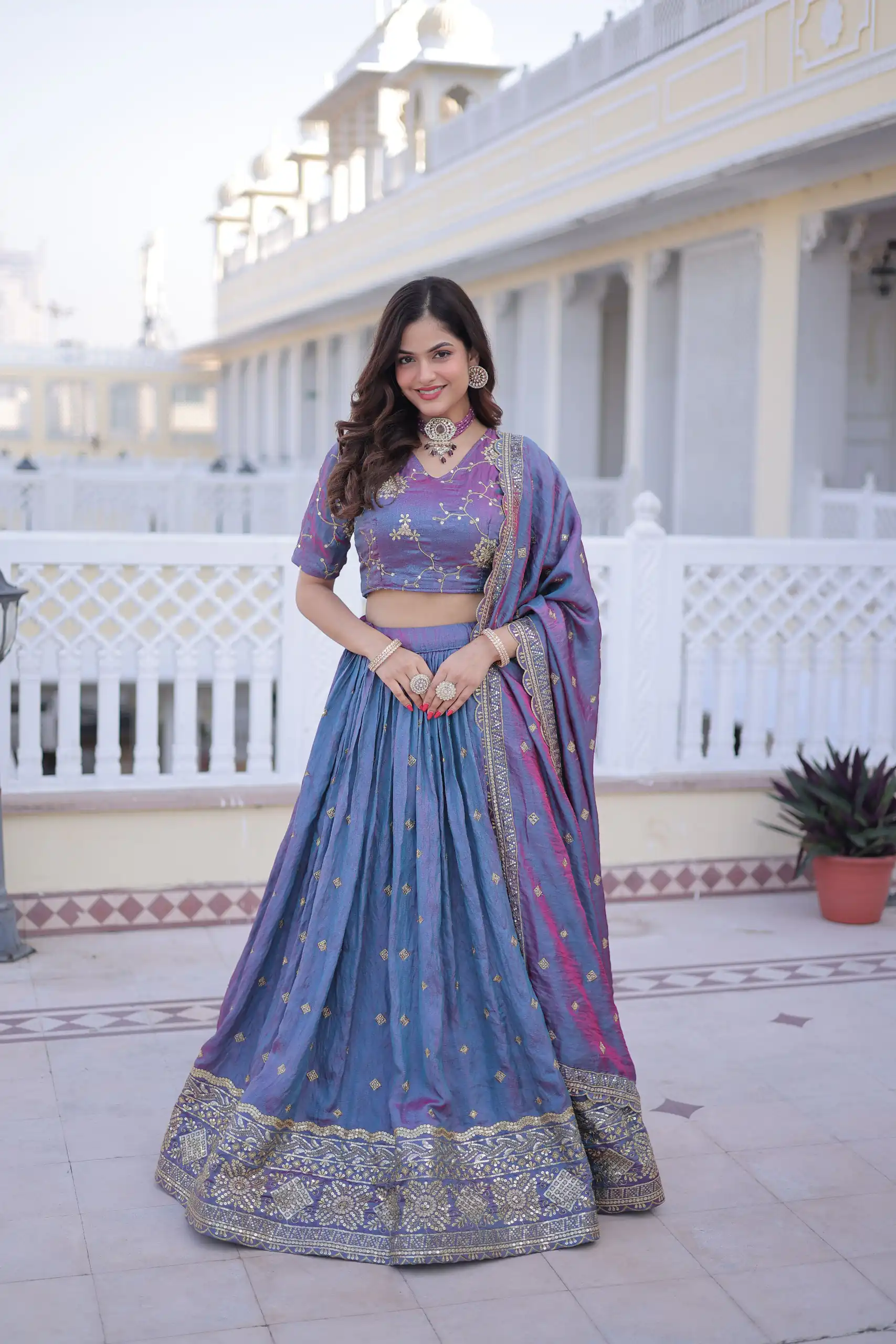 Beautiful Blue Ysl Silk Zari Embroidery Work Lehenga Choli | Lehenga, Bollywood Lehenga, Creative Lehenga, Designer Lehenga, Embroidered Lehenga, Party Wear Lehenga