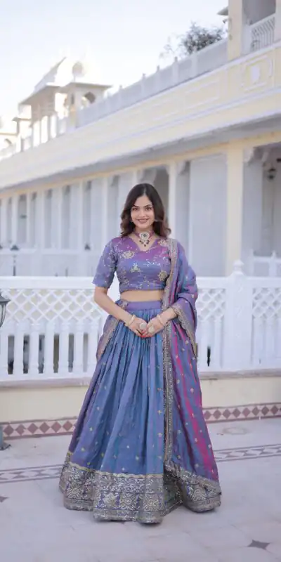 Beautiful Blue Ysl Silk Zari Embroidery Work Lehenga Choli | Lehenga, Bollywood Lehenga, Creative Lehenga, Designer Lehenga, Embroidered Lehenga, Party Wear Lehenga