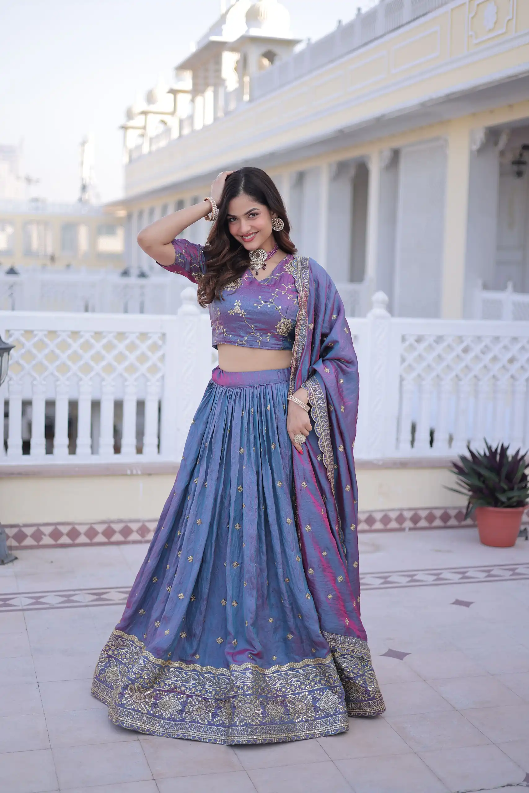 Beautiful Blue Ysl Silk Zari Embroidery Work Lehenga Choli | Lehenga, Bollywood Lehenga, Creative Lehenga, Designer Lehenga, Embroidered Lehenga, Party Wear Lehenga