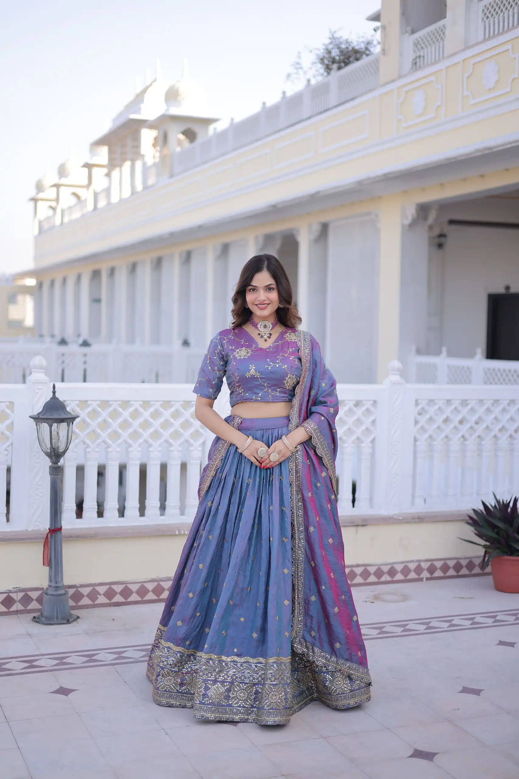Beautiful Blue Ysl Silk Zari Embroidery Work Lehenga Choli | Lehenga, Bollywood Lehenga, Creative Lehenga, Designer Lehenga, Embroidered Lehenga, Party Wear Lehenga