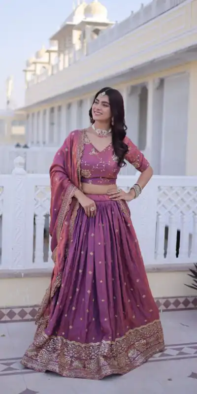 Beautiful Purple Ysl Silk Zari Embroidery Work Lehenga Choli | Lehenga, Bollywood Lehenga, Creative Lehenga, Designer Lehenga, Embroidered Lehenga, Party Wear Lehenga