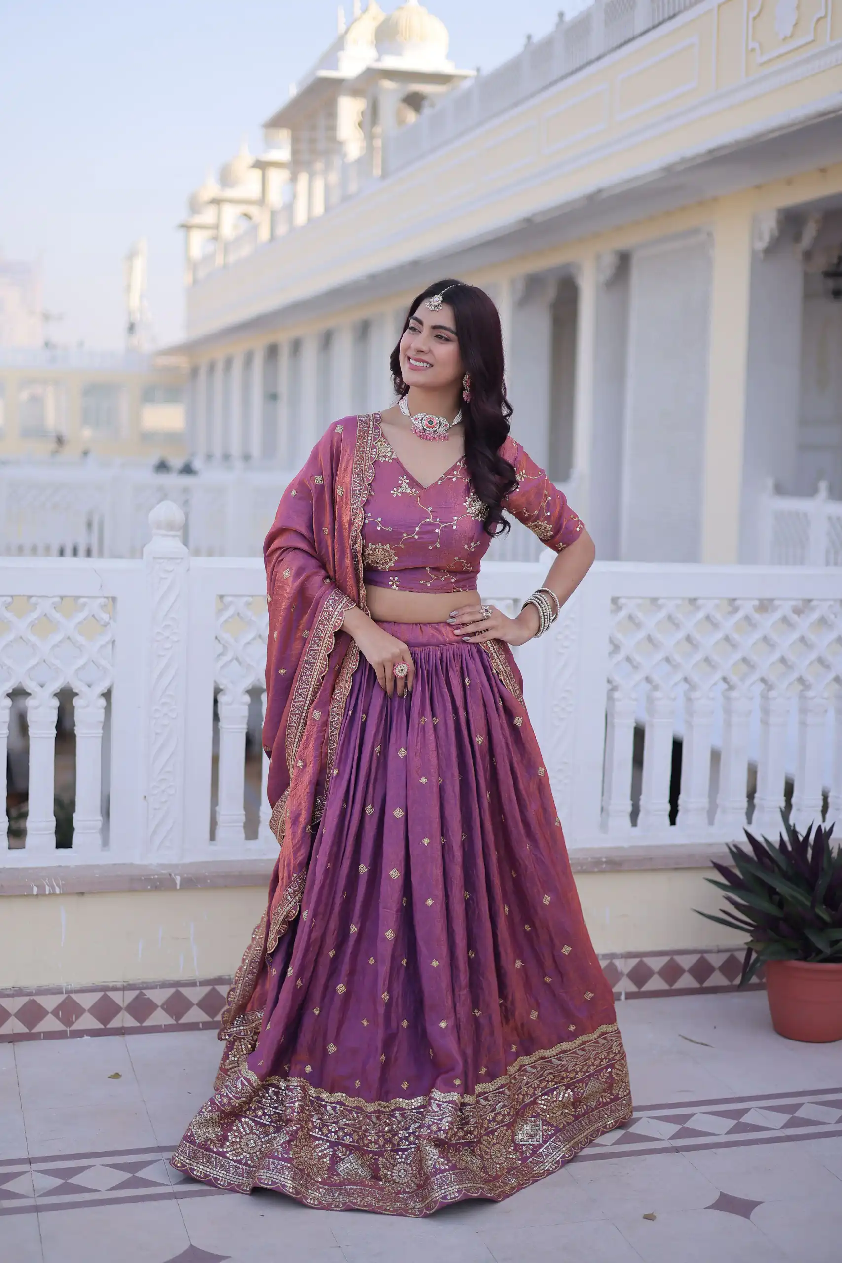 Beautiful Purple Ysl Silk Zari Embroidery Work Lehenga Choli | Lehenga, Bollywood Lehenga, Creative Lehenga, Designer Lehenga, Embroidered Lehenga, Party Wear Lehenga