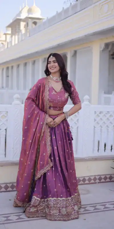 Beautiful Purple Ysl Silk Zari Embroidery Work Lehenga Choli | Lehenga, Bollywood Lehenga, Creative Lehenga, Designer Lehenga, Embroidered Lehenga, Party Wear Lehenga