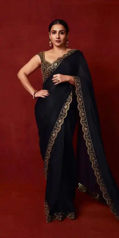 Black Chinno Silk Thread Sequence Work Saree | Sarees, Bollywood Sarees, Creative Sarees, Designer Sarees, Embroidered Sarees, Ethnic Saree, Modern Digital sarees, Party Wear Sarees