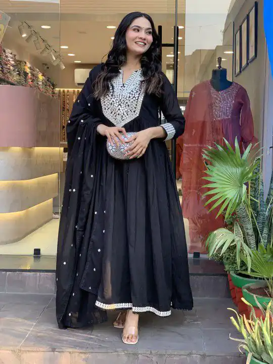 Black Cotton Silk Mirror Work Salwar Suit | Jump Suits, Salwar suit, Casual Suits, Creative suits, Designer Suits, Palazzo Suits, Party Wear Suits, Patiala Suits, Straight Suits