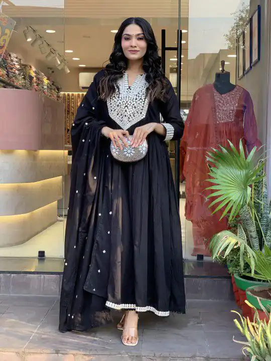 Black Cotton Silk Mirror Work Salwar Suit | Jump Suits, Salwar suit, Casual Suits, Creative suits, Designer Suits, Palazzo Suits, Party Wear Suits, Patiala Suits, Straight Suits