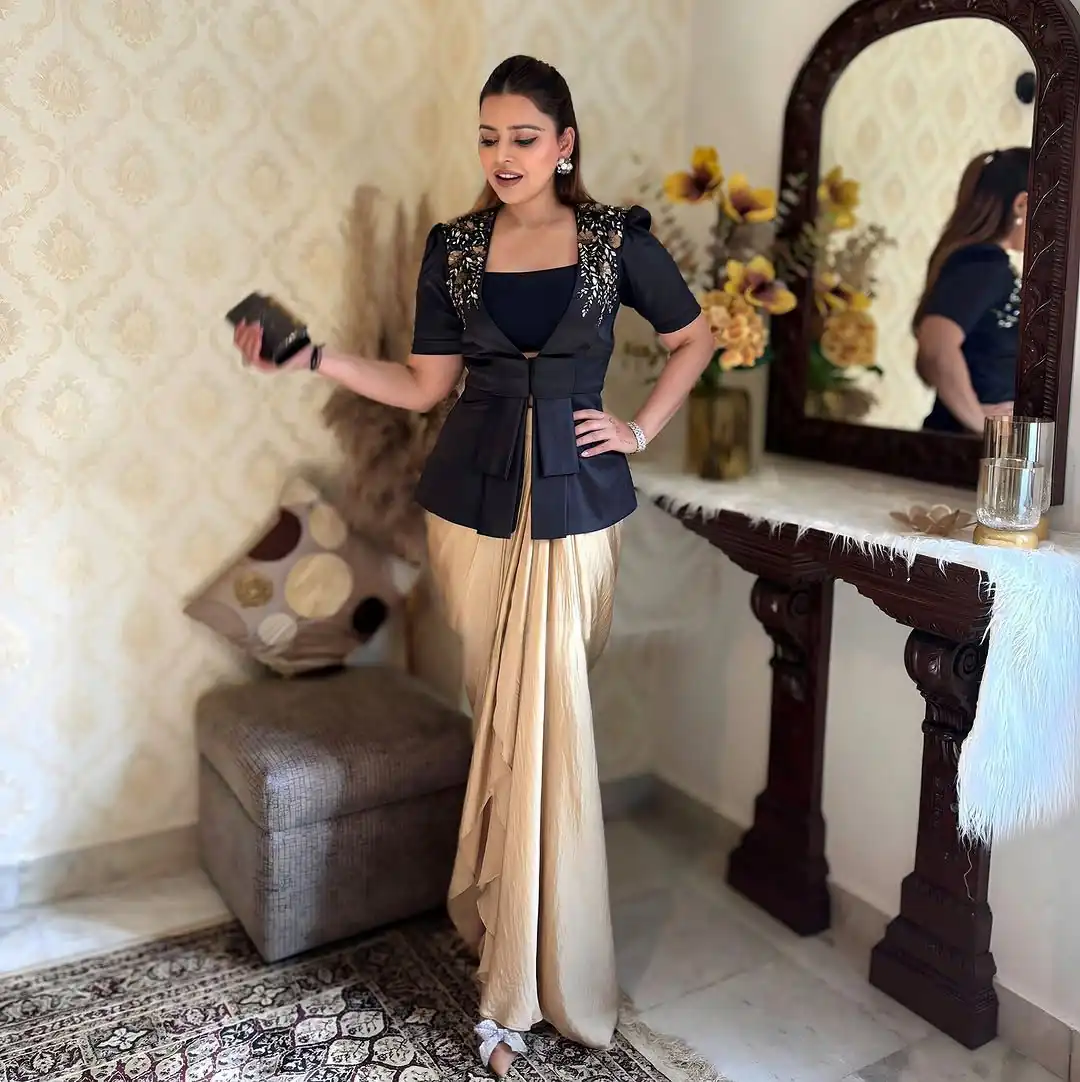Black Cream French Crape Sequence Embroidery Dhoti Suit | Jump Suits, Salwar suit, Casual Suits, Creative suits, Designer Suits, Palazzo Suits, Party Wear Suits, Patiala Suits, Straight Suits