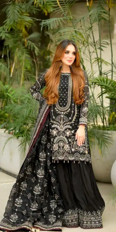 Black Crush Georgette Sequence Work Salwar Suit | Jump Suits, Salwar suit, Casual Suits, Creative suits, Designer Suits, Palazzo Suits, Party Wear Suits, Patiala Suits, Straight Suits