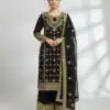 Black Faux Georgette Sequence Work Salwar Suit | Jump Suits, Salwar suit, Casual Suits, Creative suits, Designer Suits, Palazzo Suits, Party Wear Suits, Patiala Suits, Straight Suits