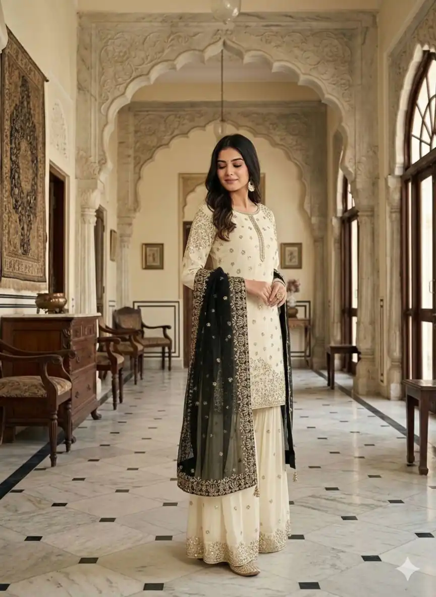 Black Fendy Silk Embroider Work Salwar Suit | Jump Suits, Salwar suit, Casual Suits, Creative suits, Designer Suits, Palazzo Suits, Party Wear Suits, Patiala Suits, Straight Suits