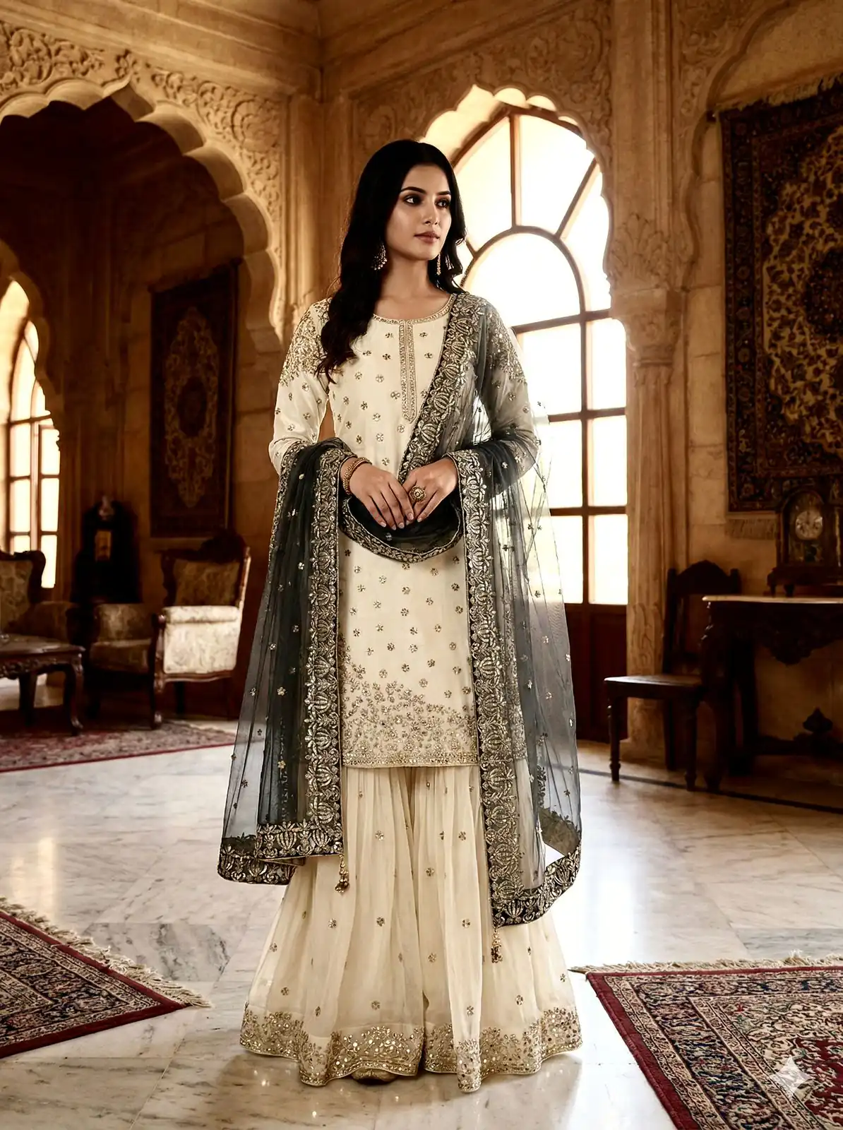Black Fendy Silk Embroider Work Salwar Suit | Jump Suits, Salwar suit, Casual Suits, Creative suits, Designer Suits, Palazzo Suits, Party Wear Suits, Patiala Suits, Straight Suits