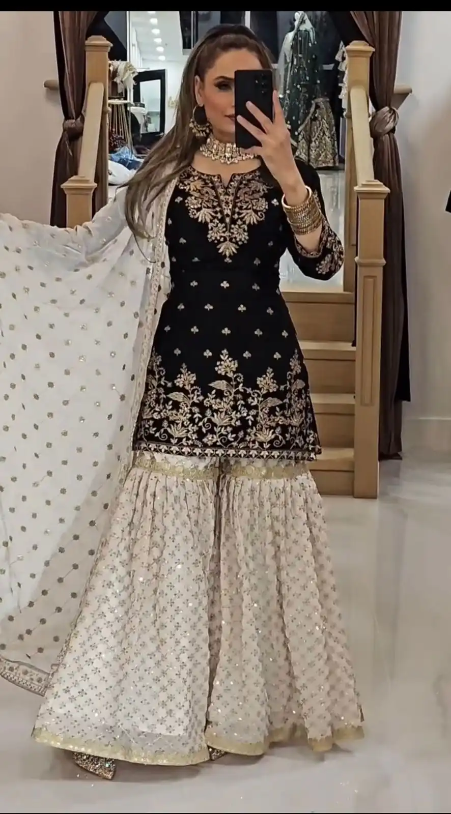 Black Fox Georgette Embroidery Lace Work Salwar Suit | Jump Suits, Tops & Bottoms, Track Suits, Salwar suit, Casual Suits, Creative suits, Designer Suits, Palazzo Suits, Party Wear Suits, Patiala Suits, Straight Suits, Trendy Wear