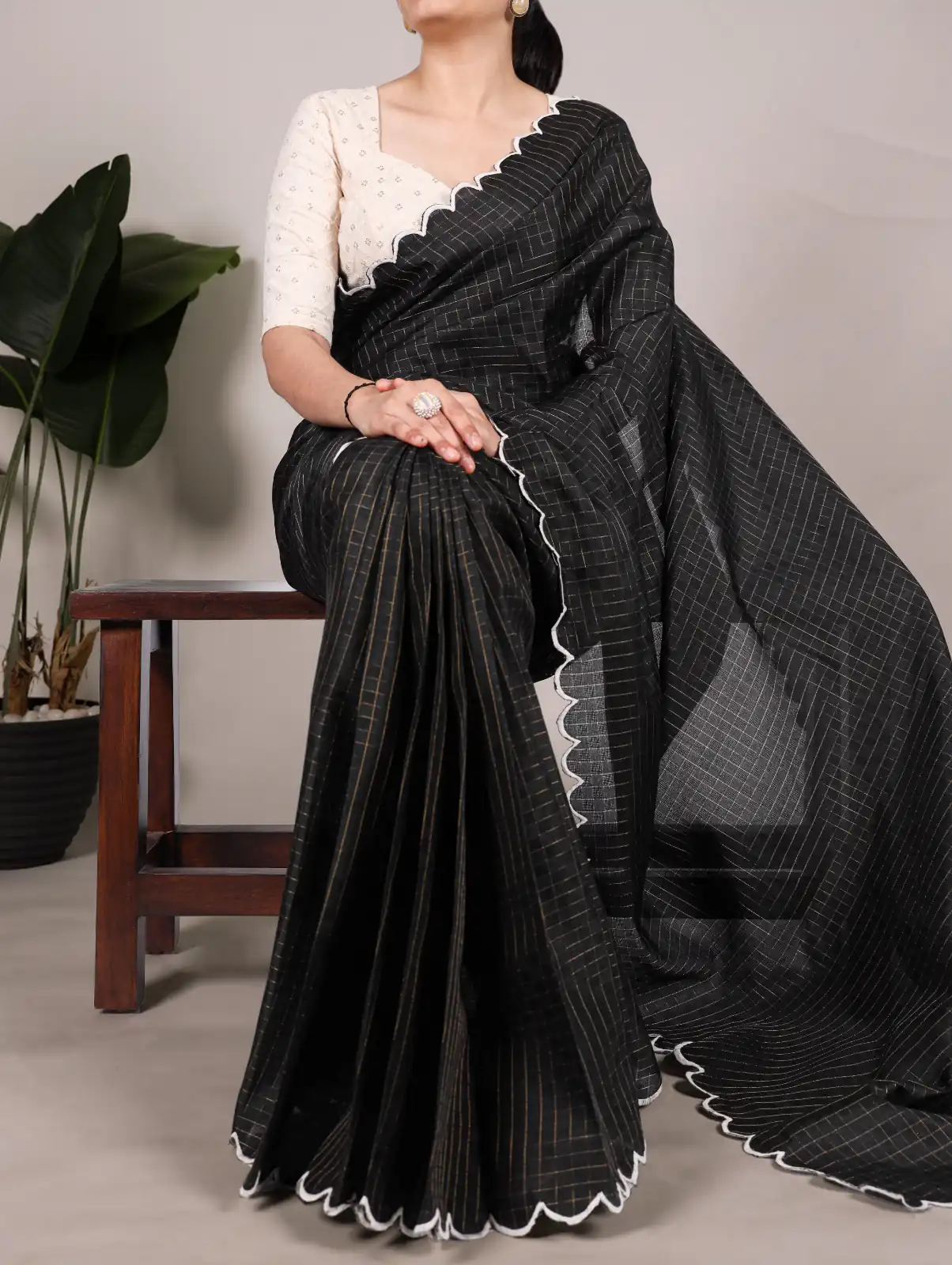 Black Gadhawal Arca Work Saree | Sarees, Bollywood Sarees, Creative Sarees, Designer Sarees, Embroidered Sarees, Ethnic Saree, Modern Digital sarees, Party Wear Sarees