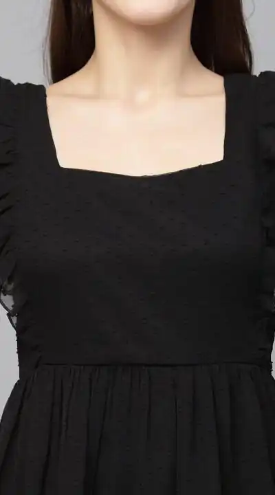 Black Georgette Butti Gown | Gowns, Bollywood Gowns, Creative Gowns, Designer Gowns, Embroidered Gowns, Party Wear Gowns