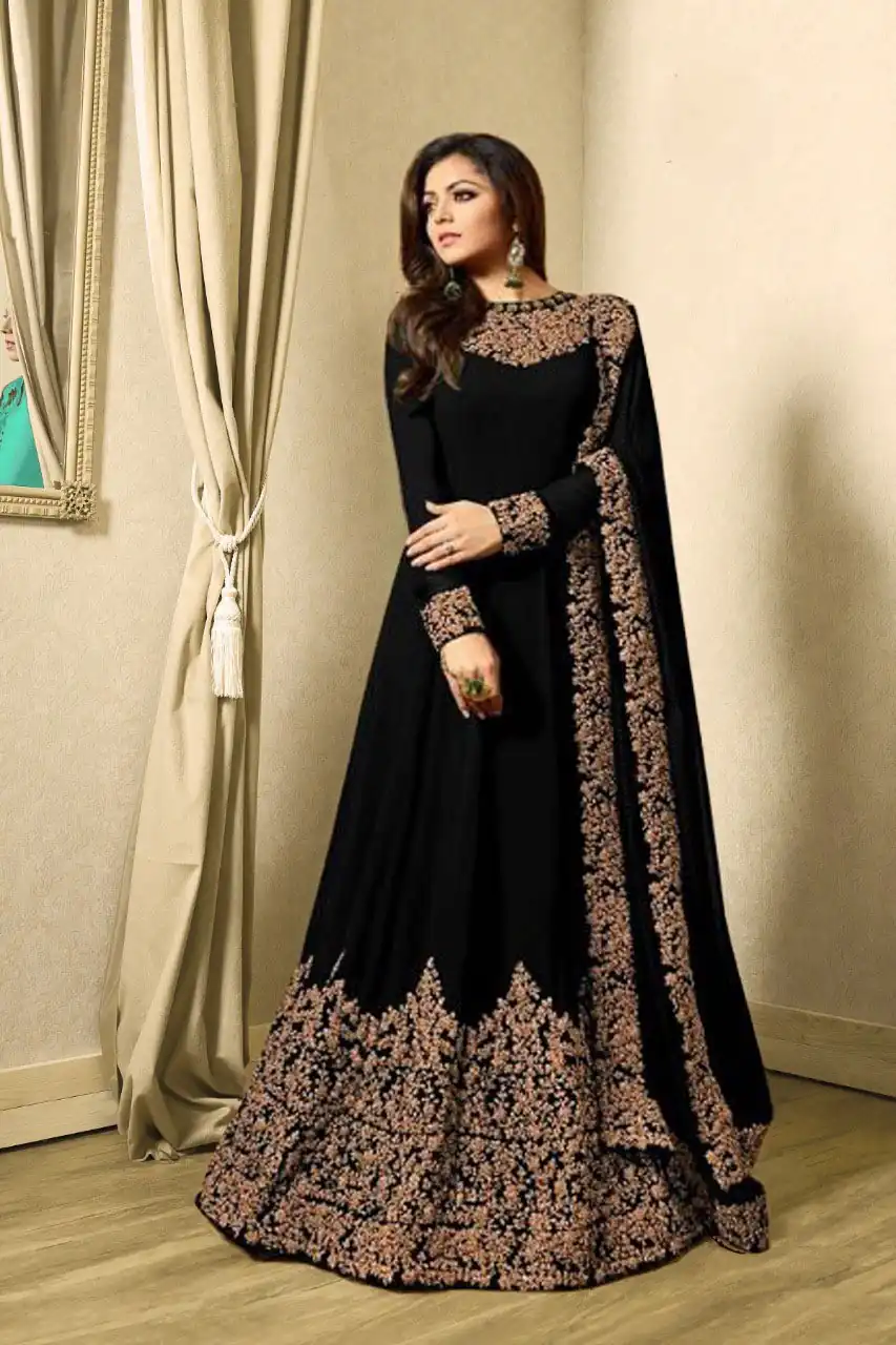 Black Georgette Cording Sharara Suit | Jump Suits, Salwar suit, Casual Suits, Creative suits, Designer Suits, Palazzo Suits, Party Wear Suits, Patiala Suits, Straight Suits