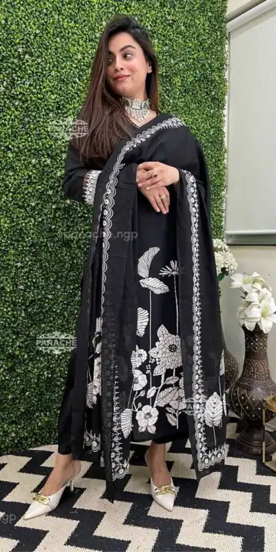 Black Georgette Digital Print Salwar Suit | Jump Suits, Salwar suit, Casual Suits, Creative suits, Designer Suits, Palazzo Suits, Party Wear Suits, Patiala Suits, Straight Suits