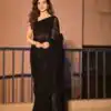 Black Georgette Embroidered Sequin Saree | Sarees, Bollywood Sarees, Creative Sarees, Designer Sarees, Embroidered Sarees, Ethnic Saree, Modern Digital sarees, Party Wear Sarees
