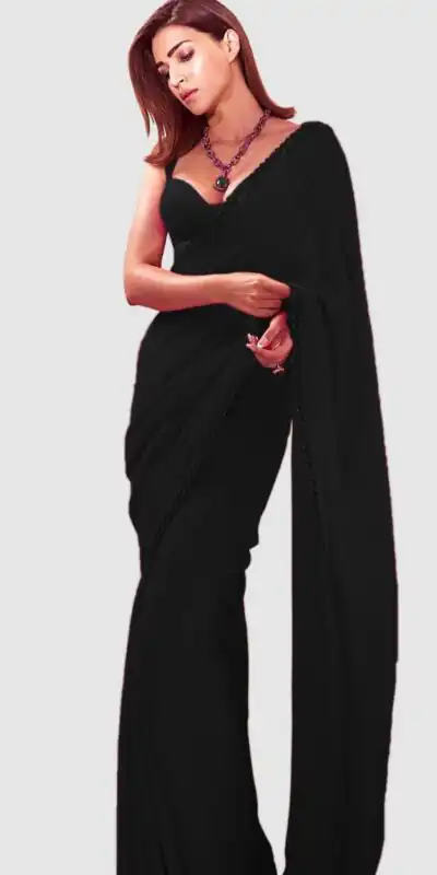 Black Georgette Embroidery Dual Sequence Saree | Sarees, Bollywood Sarees, Creative Sarees, Designer Sarees, Embroidered Sarees, Ethnic Saree, Modern Digital sarees, Party Wear Sarees