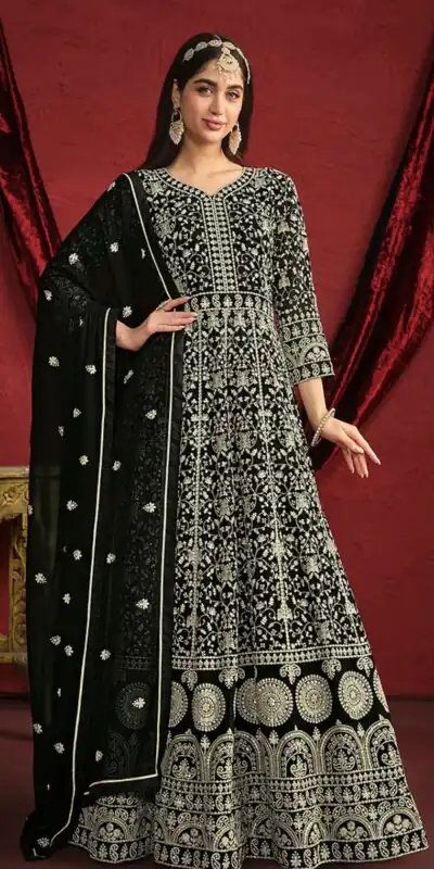 Black Georgette Embroidery Salwar Suit | Salwar suit, Casual Suits, Creative suits, Designer Suits, Palazzo Suits, Party Wear Suits, Patiala Suits, Straight Suits