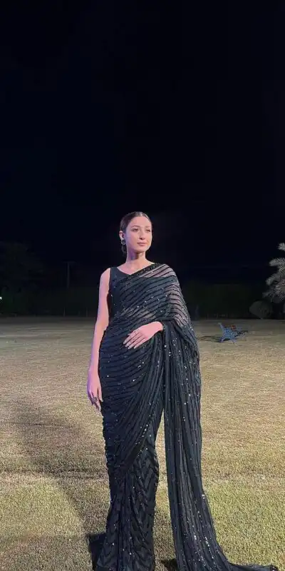 Black Georgette Embroidery Sequence Work Saree | Sarees, Bollywood Sarees, Creative Sarees, Designer Sarees, Embroidered Sarees, Ethnic Saree, Modern Digital sarees, Party Wear Sarees