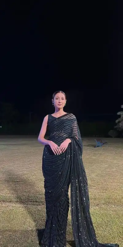 Black Georgette Embroidery Sequence Work Saree | Sarees, Bollywood Sarees, Creative Sarees, Designer Sarees, Embroidered Sarees, Ethnic Saree, Modern Digital sarees, Party Wear Sarees