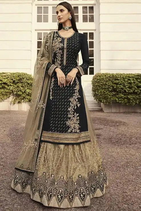Black Georgette Embroidery Stone Work Lehenga Choli | Lehenga, Bollywood Lehenga, Creative Lehenga, Designer Lehenga, Embroidered Lehenga, Party Wear Lehenga