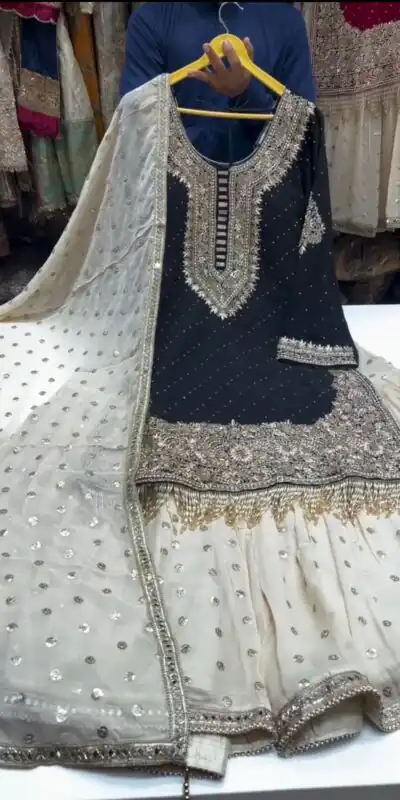 Black Georgette Lace Work Salwar Suit | Jump Suits, Salwar suit, Casual Suits, Creative suits, Designer Suits, Palazzo Suits, Party Wear Suits, Patiala Suits, Straight Suits