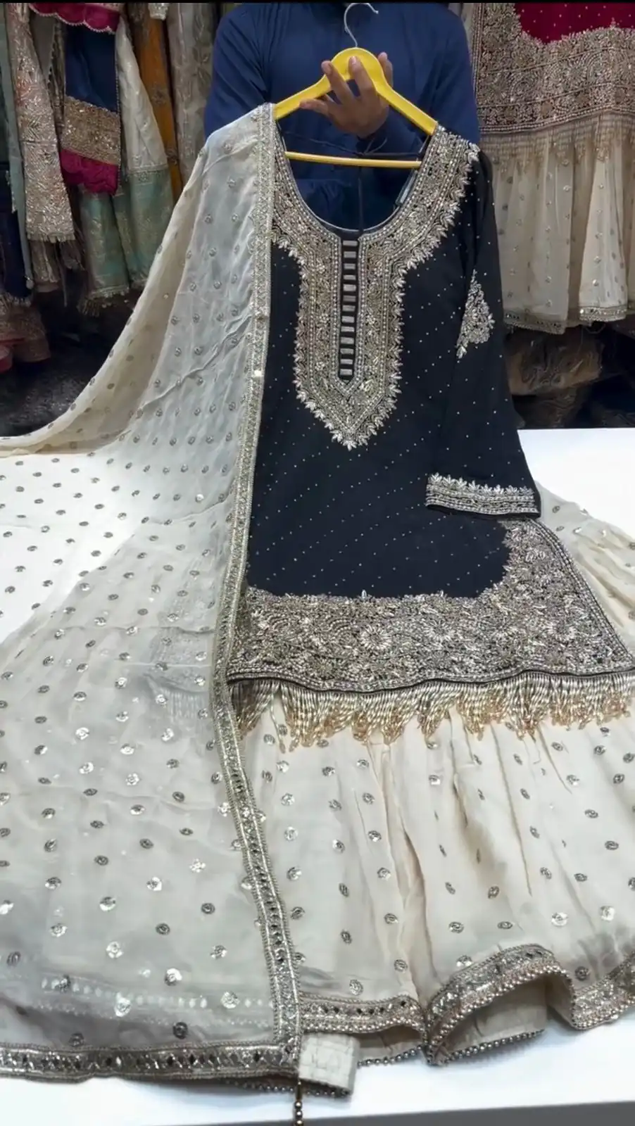 Black Georgette Lace Work Salwar Suit | Jump Suits, Salwar suit, Casual Suits, Creative suits, Designer Suits, Palazzo Suits, Party Wear Suits, Patiala Suits, Straight Suits