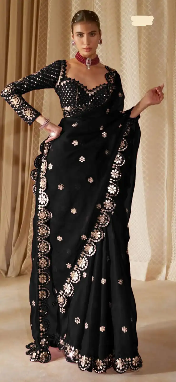 Black Georgette Mirror Sequence Work Saree | Sarees, Bollywood Sarees, Creative Sarees, Designer Sarees, Embroidered Sarees, Ethnic Saree, Modern Digital sarees, Party Wear Sarees