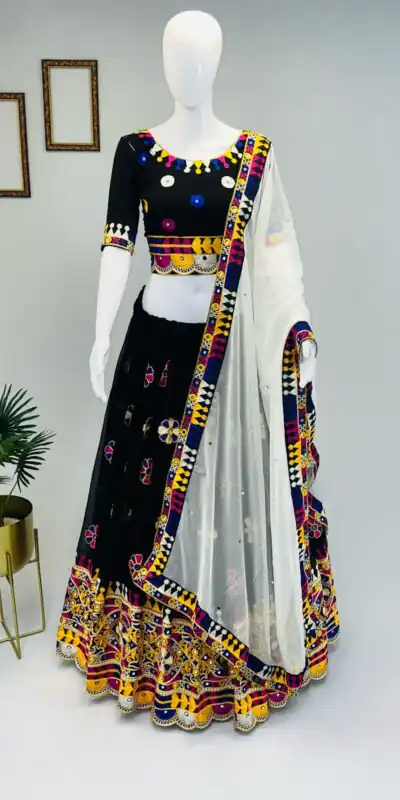 Black Georgette Silk Embroidery Lehenga Choli | Lehenga, Bollywood Lehenga, Creative Lehenga, Designer Lehenga, Embroidered Lehenga, Party Wear Lehenga
