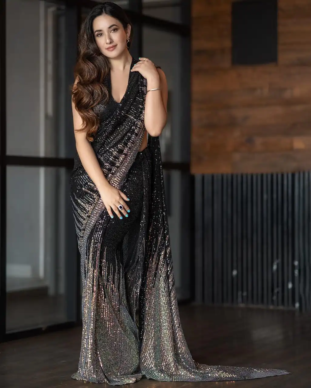 Black Georgette with Sequence Work Saree | Sarees, Bollywood Sarees, Creative Sarees, Designer Sarees, Ethnic Saree, Modern Digital sarees, Party Wear Sarees