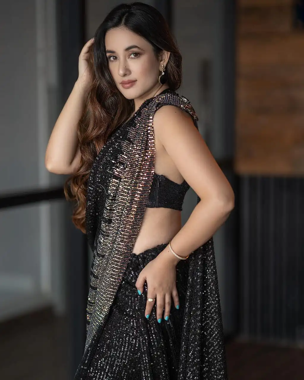 Black Georgette with Sequence Work Saree | Sarees, Bollywood Sarees, Creative Sarees, Designer Sarees, Ethnic Saree, Modern Digital sarees, Party Wear Sarees