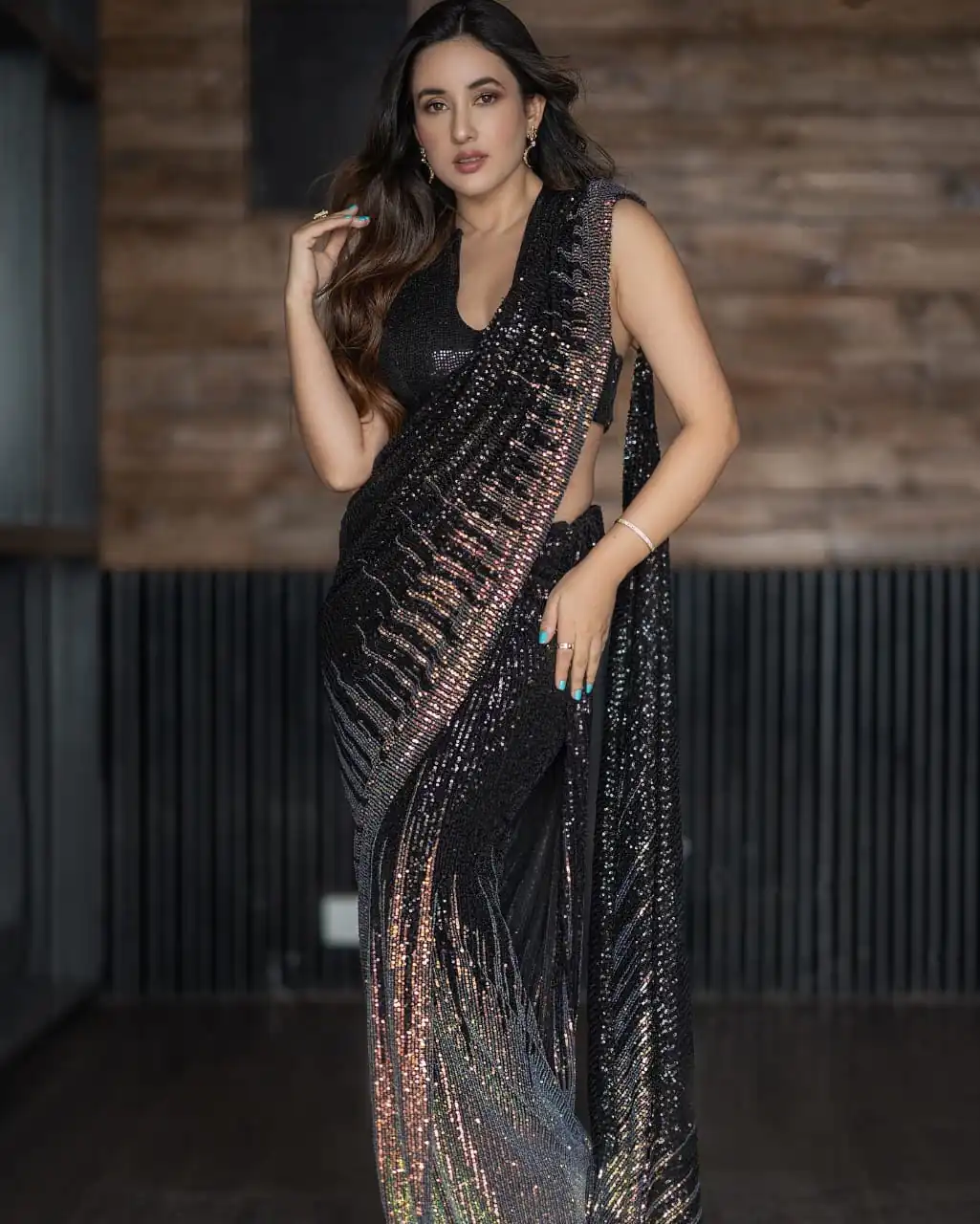 Black Georgette with Sequence Work Saree | Sarees, Bollywood Sarees, Creative Sarees, Designer Sarees, Ethnic Saree, Modern Digital sarees, Party Wear Sarees