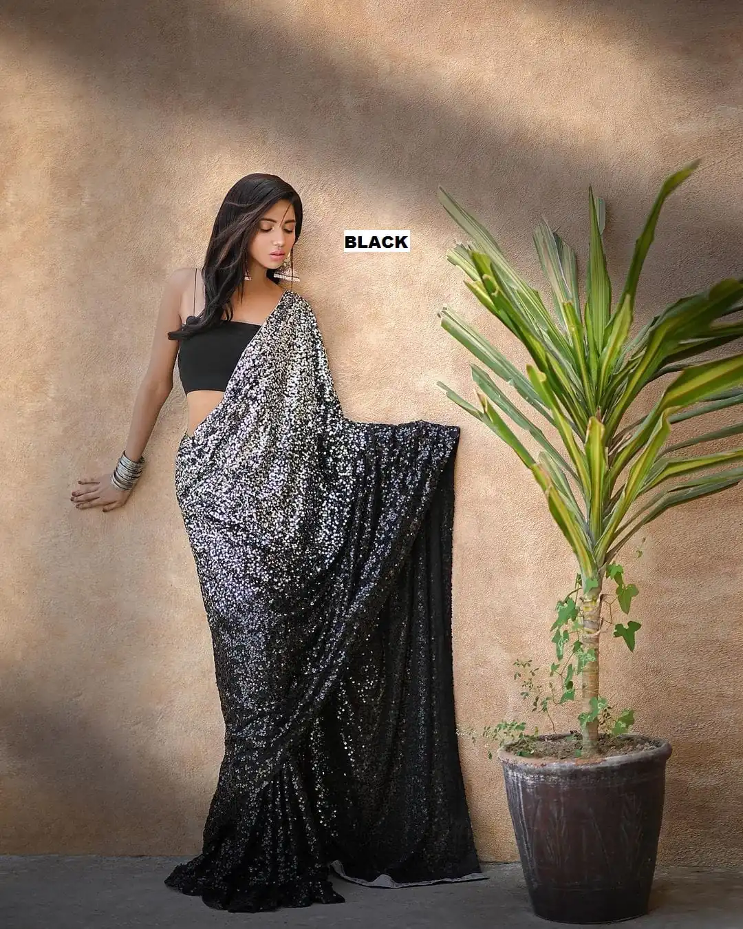 Black Heavy 60 Gram Georgette Sequins Saree | Sarees, Bollywood Sarees, Creative Sarees, Designer Sarees, Embroidered Sarees, Ethnic Saree, Modern Digital sarees, Party Wear Sarees