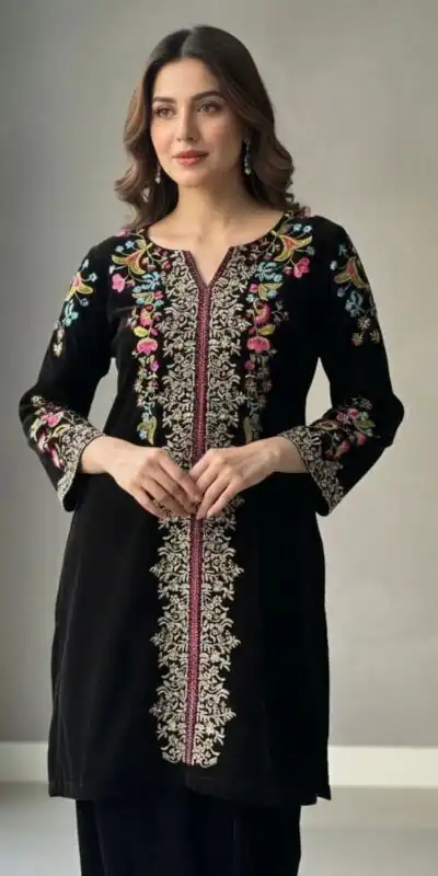 Black Heavy Velvet Embroidery Work Salwar Suit | Jump Suits, Salwar suit, Casual Suits, Creative suits, Designer Suits, Palazzo Suits, Party Wear Suits, Patiala Suits, Straight Suits